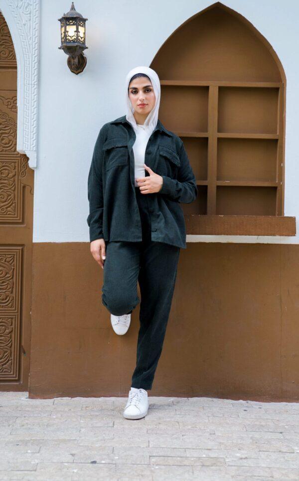 The Ruffle Pocket set (Dark green)