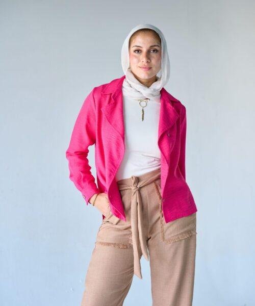 Diagonal Fushia Blouse