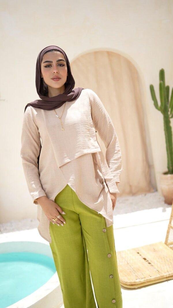 Long Sided Blouse ( OFF White ) - Image 2