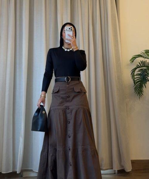 The Tiered Skirt (Brown)